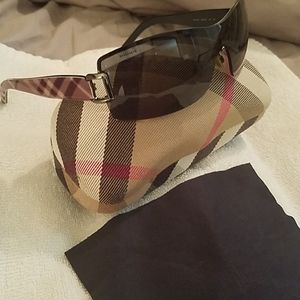 Burberry Frameless Sunglasses, Gray Check Pattern